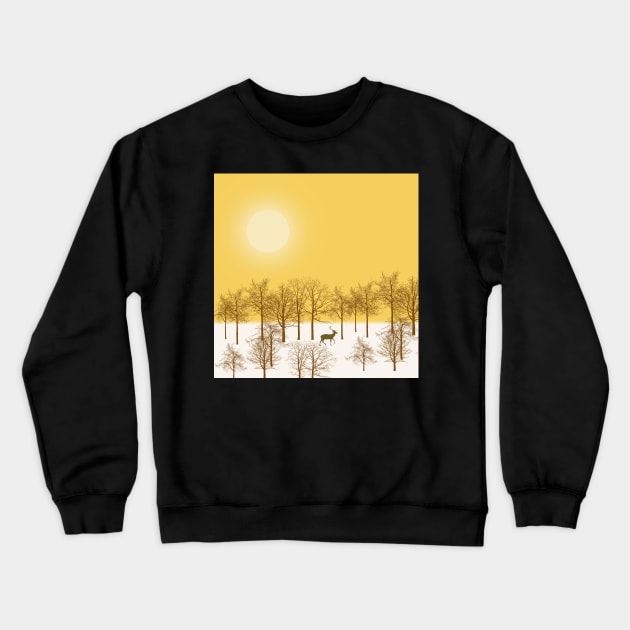 Ciervo en la nieve Crewneck Sweatshirt by redumbrellashop